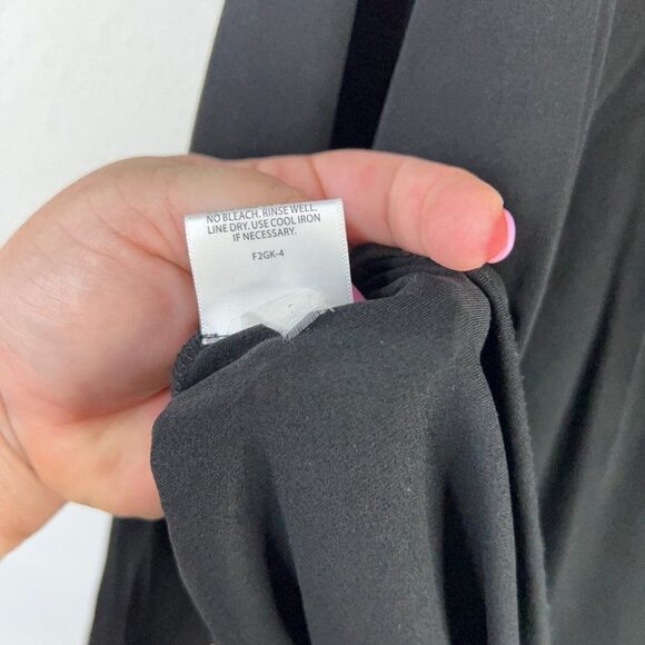 Eileen Fisher Blouse Women's Small Silk Turtle Neck Long Sleeve Top Black - Picture 8 of 9